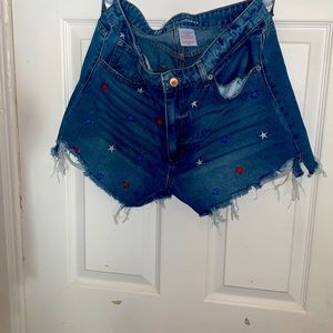 Size 11 blue denim red white and blue stars